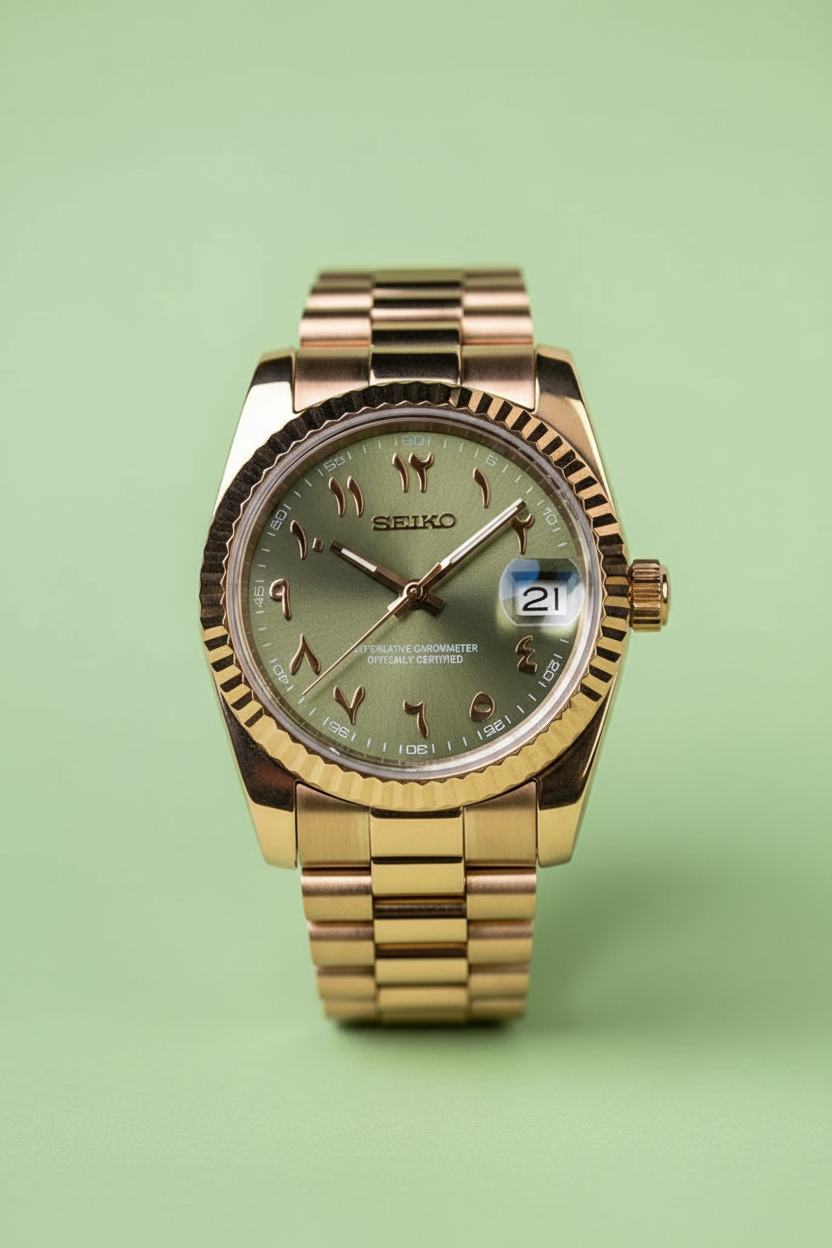 Precision-Date_Olive_Arabic Seiko MOd